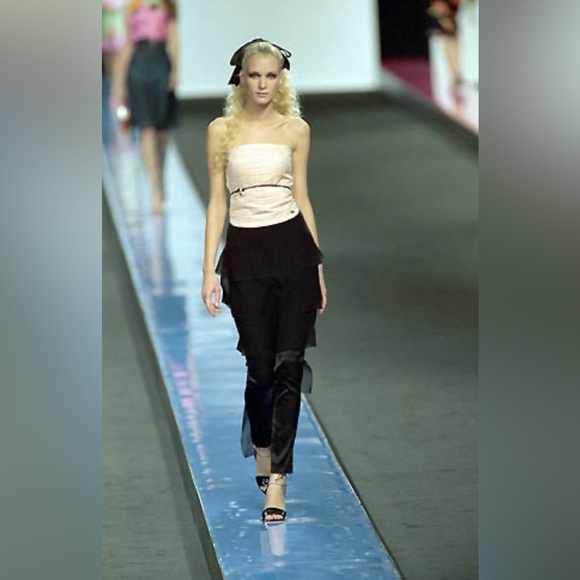 Vintage Chanel Bustier Corset Top Pink Quilted Strapless Spring 2001 Runway 38 - Picture 15 of 16